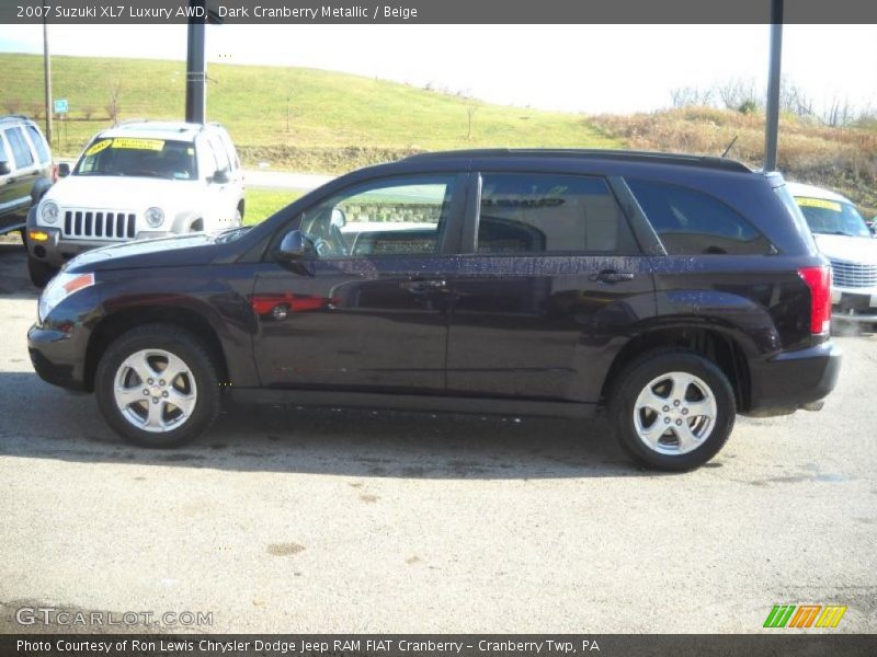 Dark Cranberry Metallic / Beige 2007 Suzuki XL7 Luxury AWD