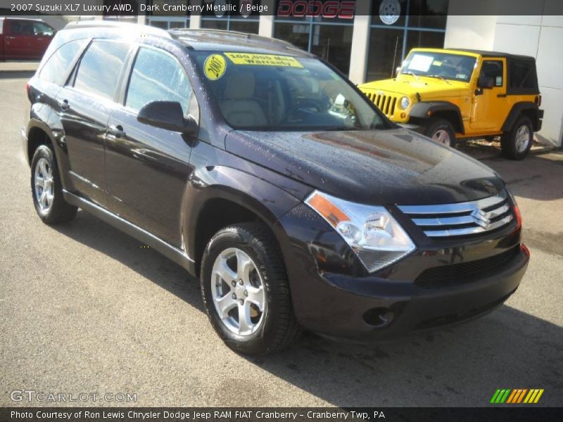Dark Cranberry Metallic / Beige 2007 Suzuki XL7 Luxury AWD