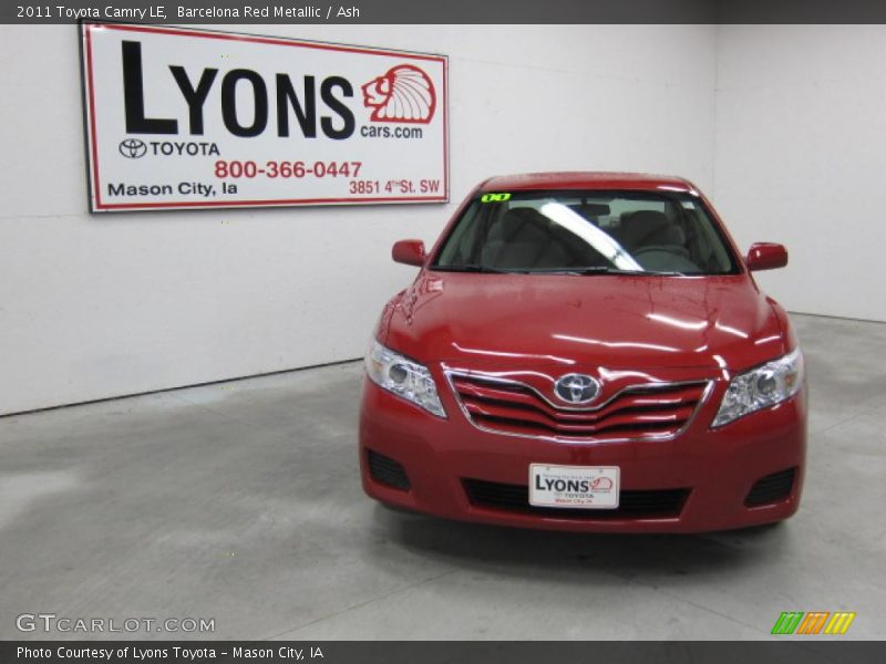 Barcelona Red Metallic / Ash 2011 Toyota Camry LE