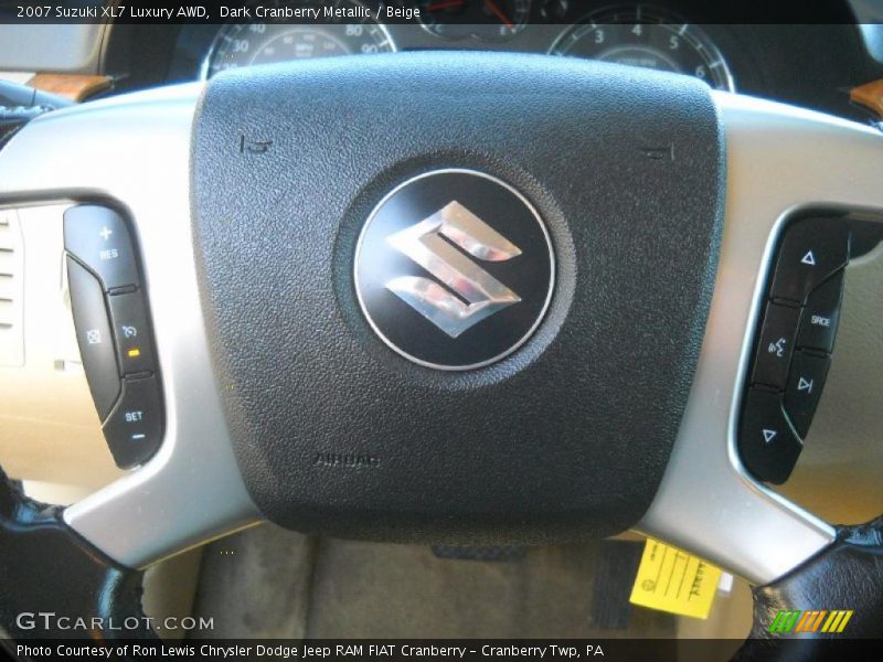 Dark Cranberry Metallic / Beige 2007 Suzuki XL7 Luxury AWD