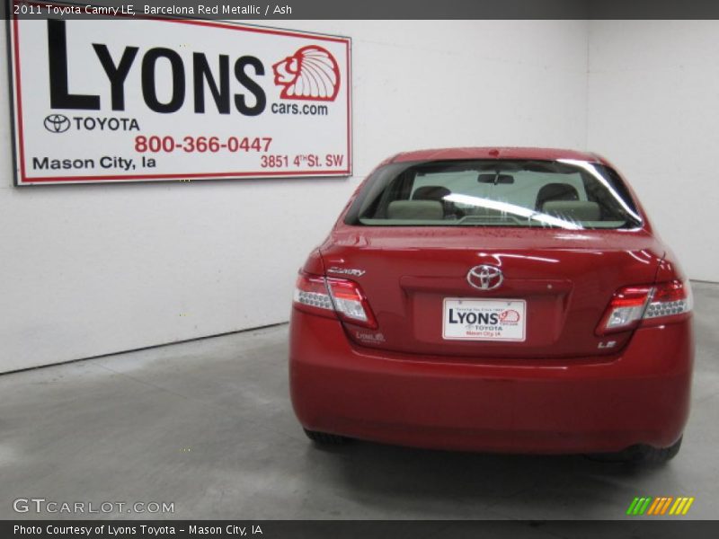 Barcelona Red Metallic / Ash 2011 Toyota Camry LE