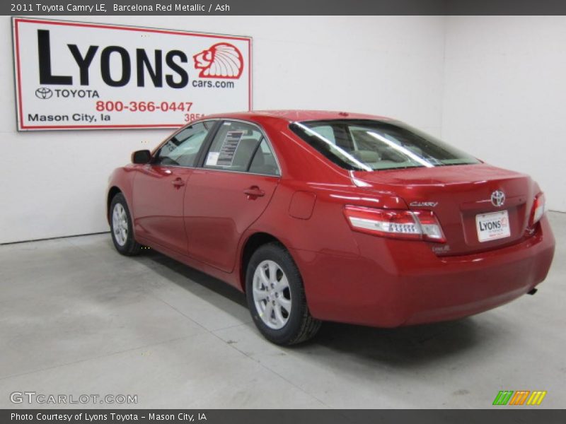 Barcelona Red Metallic / Ash 2011 Toyota Camry LE