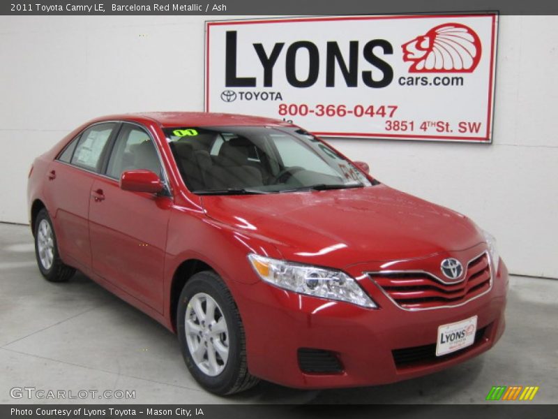 Barcelona Red Metallic / Ash 2011 Toyota Camry LE