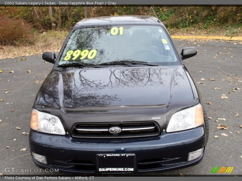 Deep Sapphire Blue Pearl / Gray 2001 Subaru Legacy L Sedan