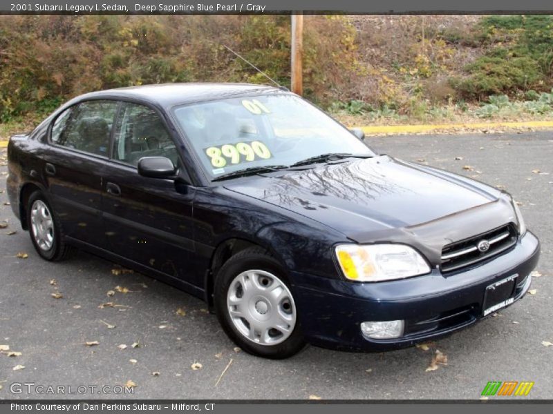 Deep Sapphire Blue Pearl / Gray 2001 Subaru Legacy L Sedan