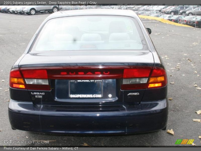 Deep Sapphire Blue Pearl / Gray 2001 Subaru Legacy L Sedan
