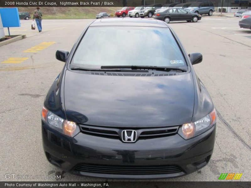 Nighthawk Black Pearl / Black 2008 Honda Civic EX Coupe