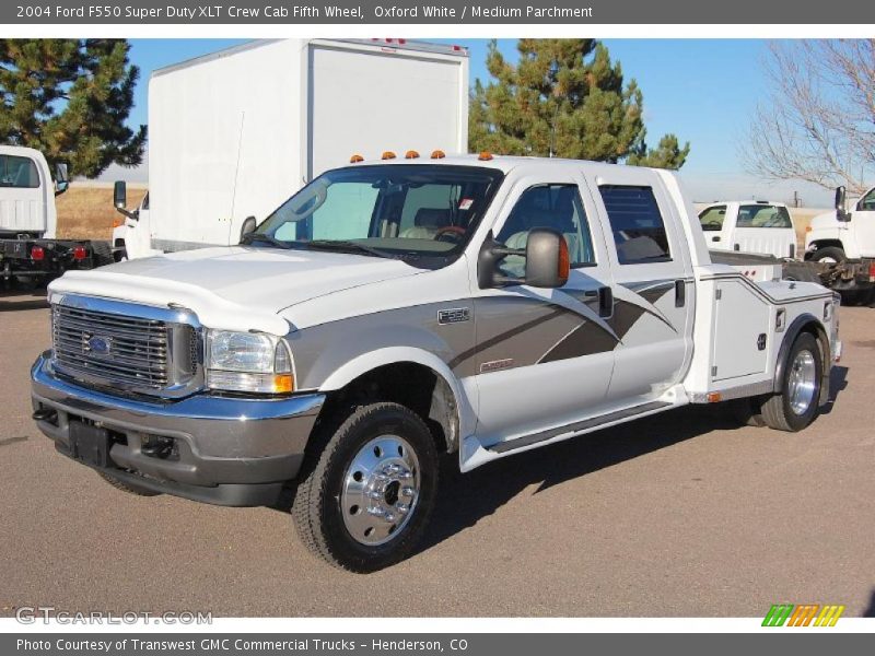 Oxford White / Medium Parchment 2004 Ford F550 Super Duty XLT Crew Cab Fifth Wheel