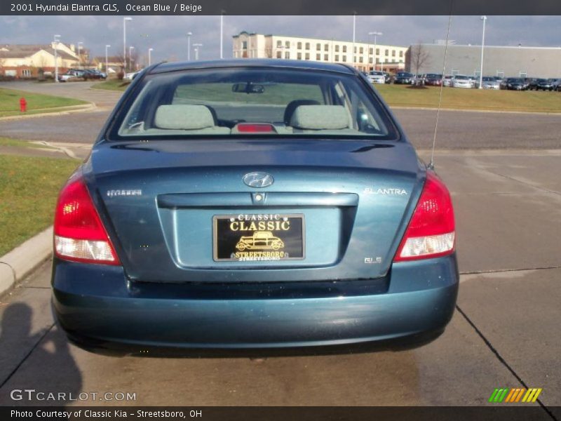 Ocean Blue / Beige 2001 Hyundai Elantra GLS