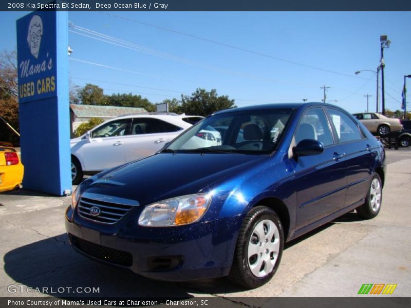 Deep Ocean Blue / Gray 2008 Kia Spectra EX Sedan