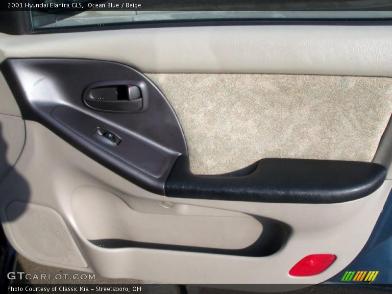 Ocean Blue / Beige 2001 Hyundai Elantra GLS