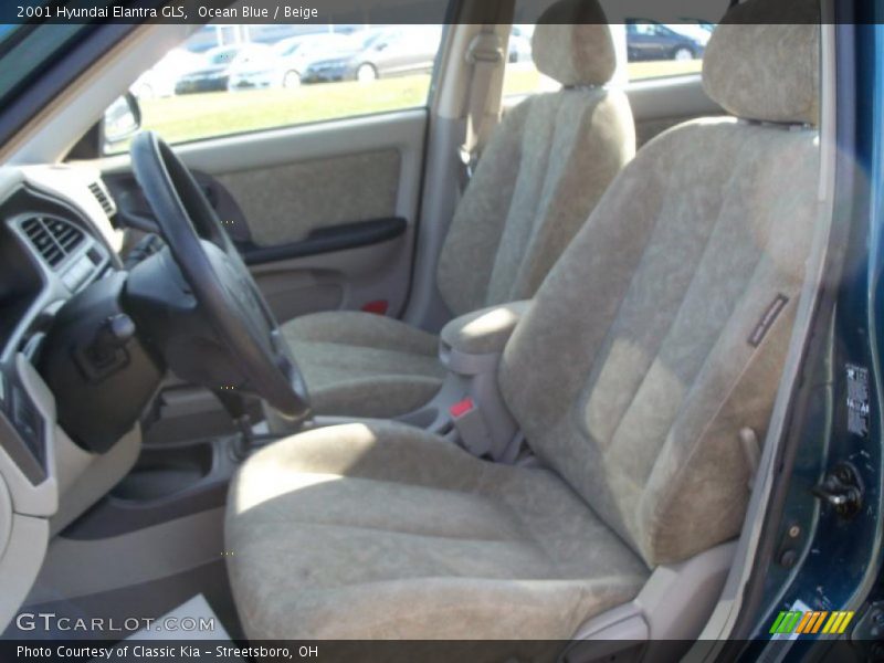 Ocean Blue / Beige 2001 Hyundai Elantra GLS