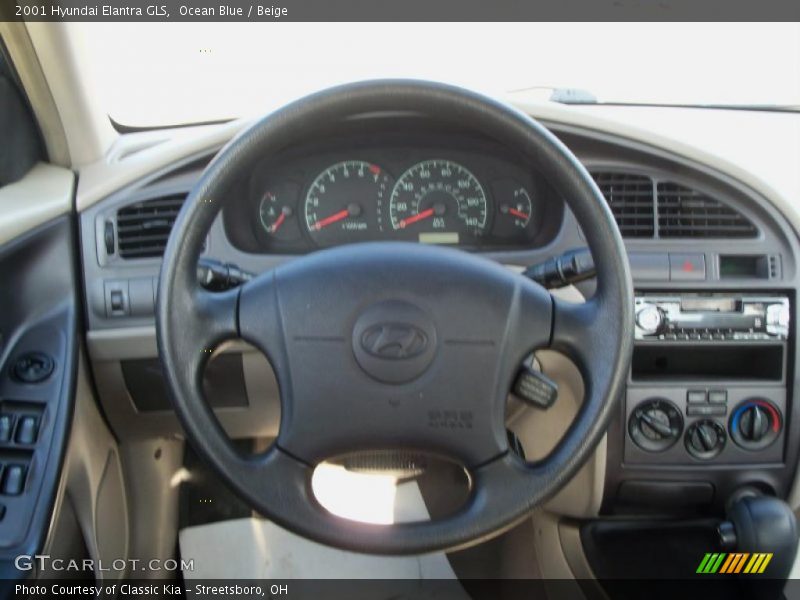 Ocean Blue / Beige 2001 Hyundai Elantra GLS