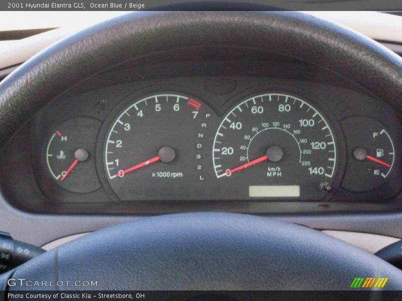 Ocean Blue / Beige 2001 Hyundai Elantra GLS