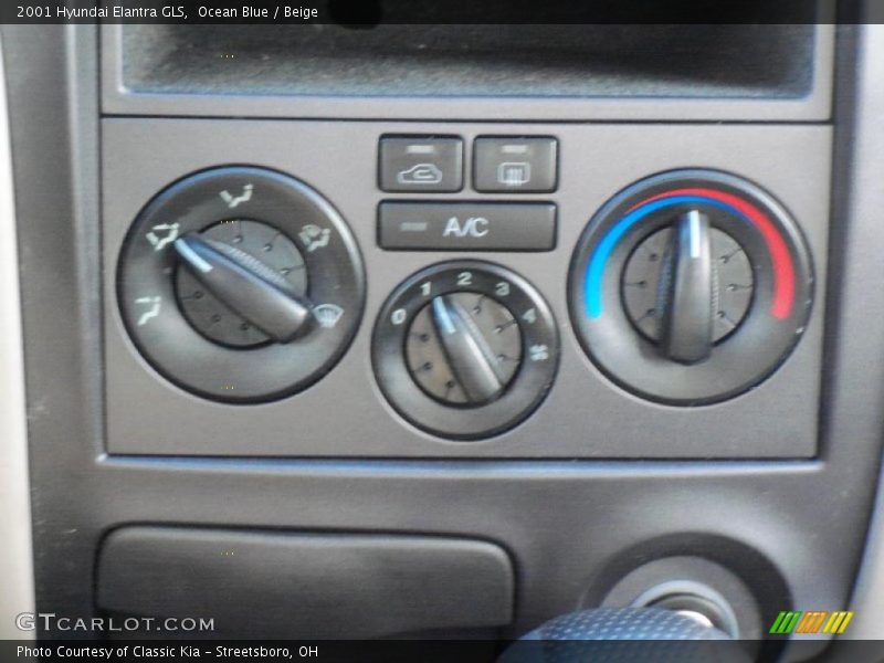 Ocean Blue / Beige 2001 Hyundai Elantra GLS