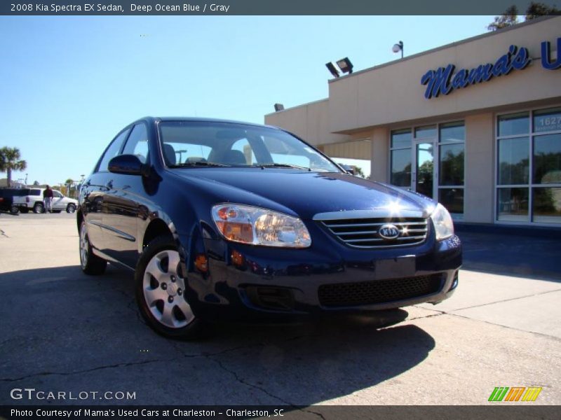Deep Ocean Blue / Gray 2008 Kia Spectra EX Sedan