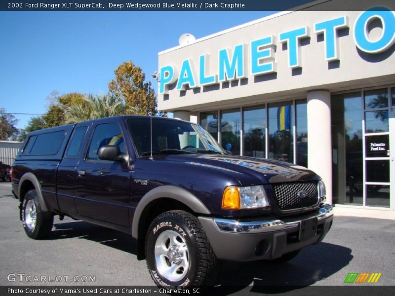 Deep Wedgewood Blue Metallic / Dark Graphite 2002 Ford Ranger XLT SuperCab