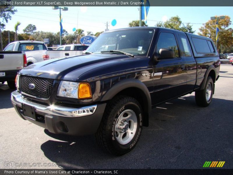Deep Wedgewood Blue Metallic / Dark Graphite 2002 Ford Ranger XLT SuperCab