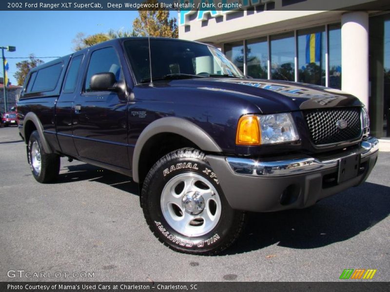 Deep Wedgewood Blue Metallic / Dark Graphite 2002 Ford Ranger XLT SuperCab