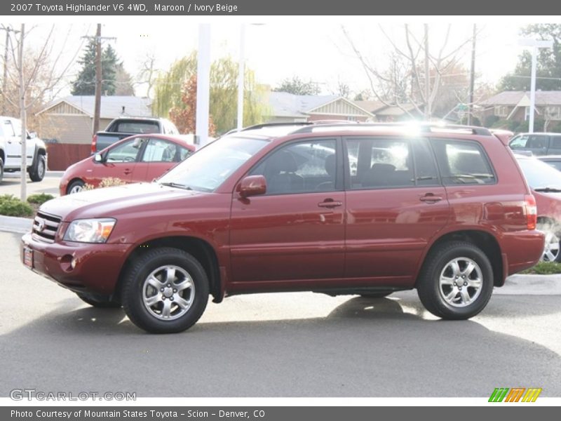 Maroon / Ivory Beige 2007 Toyota Highlander V6 4WD