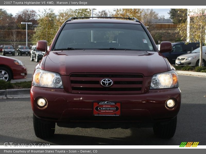 Maroon / Ivory Beige 2007 Toyota Highlander V6 4WD