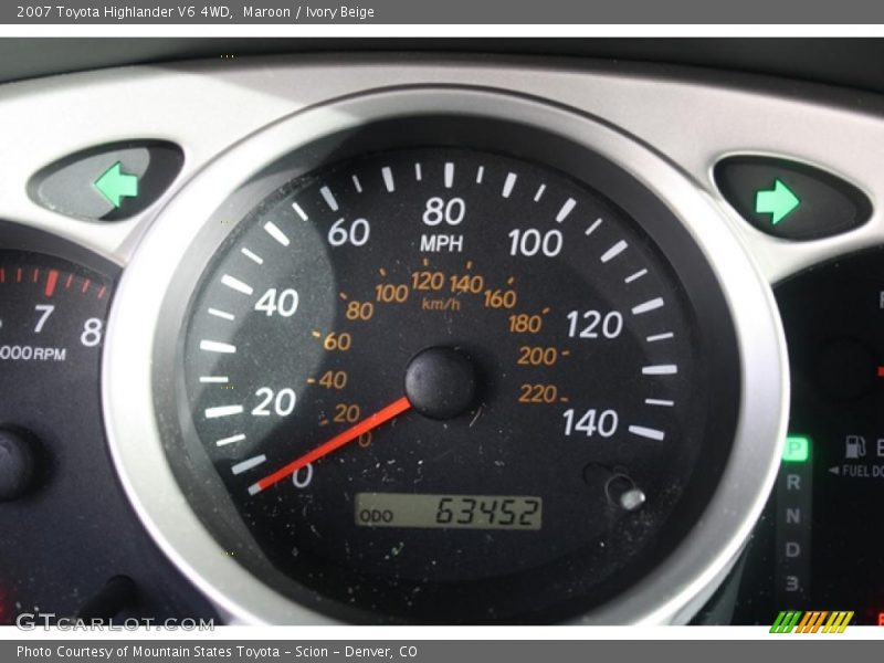Maroon / Ivory Beige 2007 Toyota Highlander V6 4WD