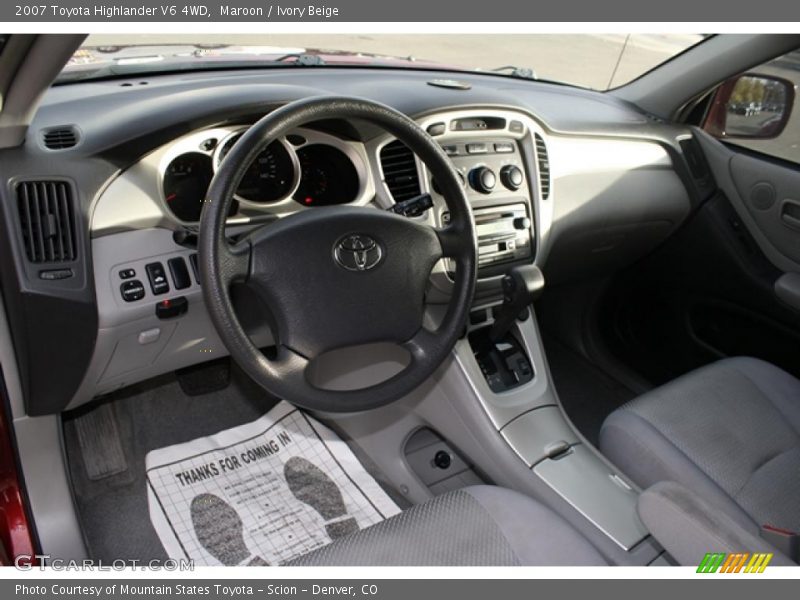 Maroon / Ivory Beige 2007 Toyota Highlander V6 4WD