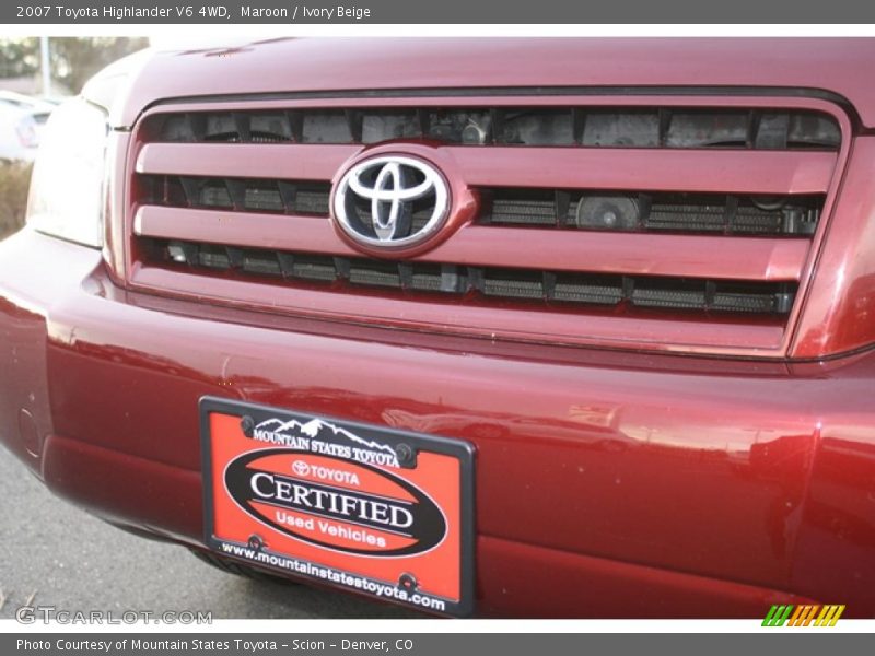 Maroon / Ivory Beige 2007 Toyota Highlander V6 4WD