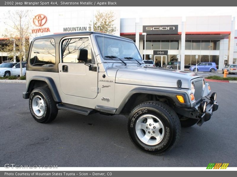 Silverstone Metallic / Agate Black 2002 Jeep Wrangler Sport 4x4