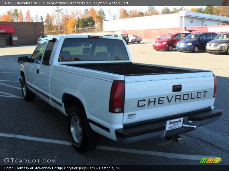 Olympic White / Red 1997 Chevrolet C/K C1500 Silverado Extended Cab