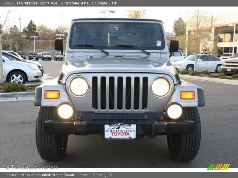 Silverstone Metallic / Agate Black 2002 Jeep Wrangler Sport 4x4