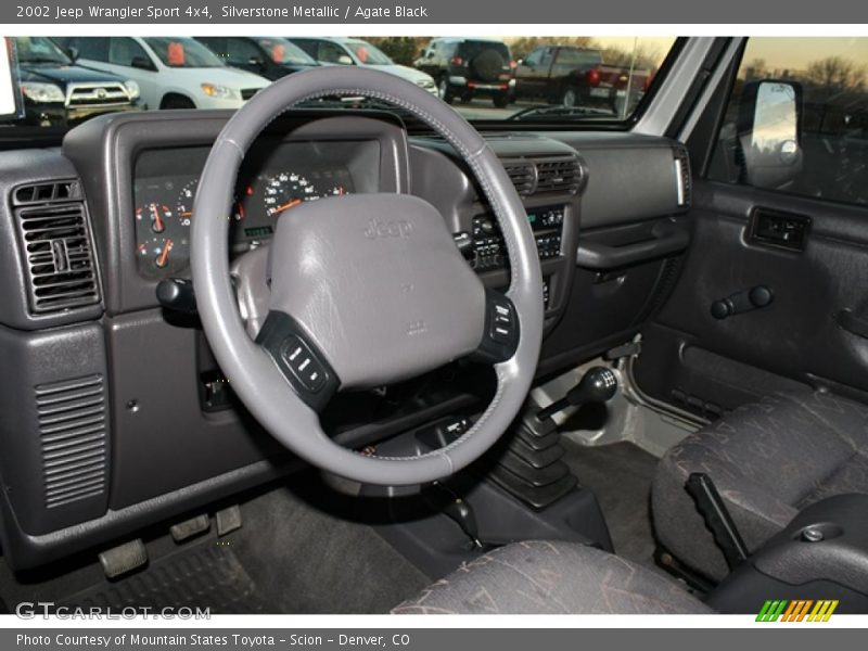 Silverstone Metallic / Agate Black 2002 Jeep Wrangler Sport 4x4