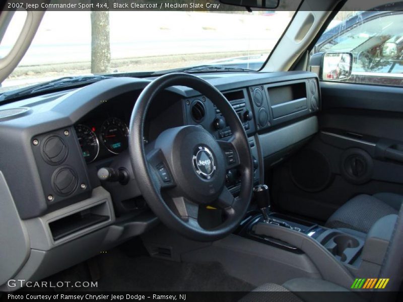 Black Clearcoat / Medium Slate Gray 2007 Jeep Commander Sport 4x4