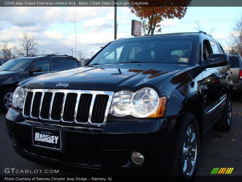Black / Dark Slate Gray/Light Graystone 2008 Jeep Grand Cherokee Limited 4x4