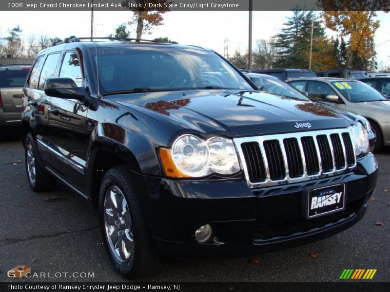 Black / Dark Slate Gray/Light Graystone 2008 Jeep Grand Cherokee Limited 4x4