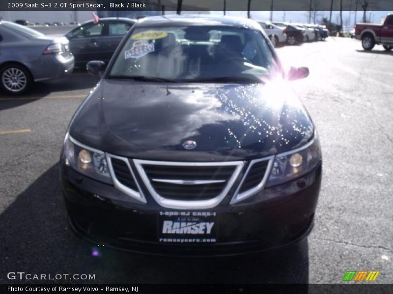 Black / Black 2009 Saab 9-3 2.0T Sport Sedan
