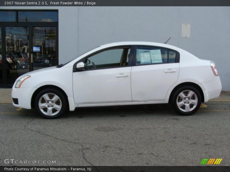 Fresh Powder White / Beige 2007 Nissan Sentra 2.0 S