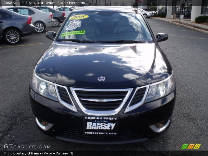 Black / Parchment 2008 Saab 9-3 Aero Sport Sedan