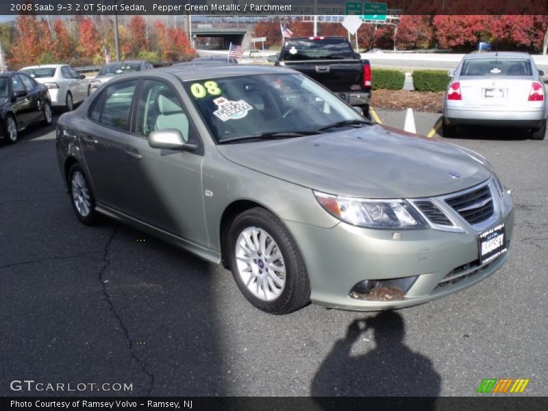 Pepper Green Metallic / Parchment 2008 Saab 9-3 2.0T Sport Sedan