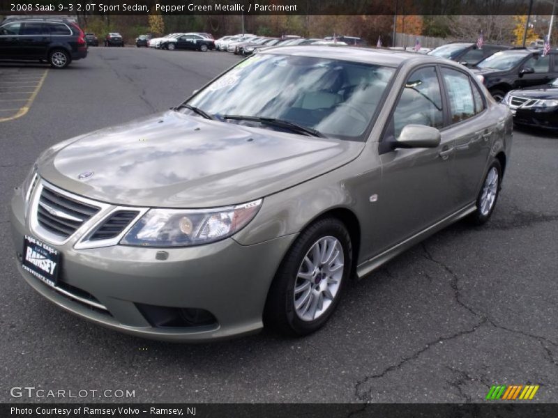 Pepper Green Metallic / Parchment 2008 Saab 9-3 2.0T Sport Sedan