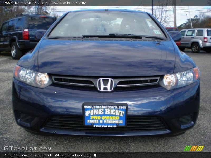 Royal Blue Pearl / Gray 2007 Honda Civic EX Coupe