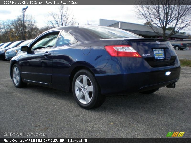 Royal Blue Pearl / Gray 2007 Honda Civic EX Coupe