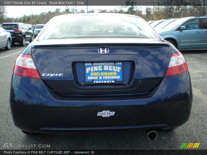 Royal Blue Pearl / Gray 2007 Honda Civic EX Coupe