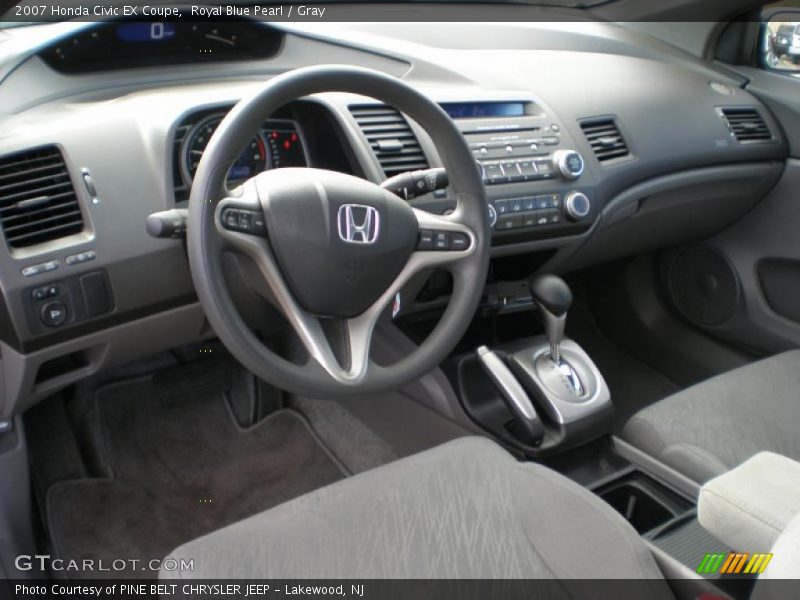 Royal Blue Pearl / Gray 2007 Honda Civic EX Coupe