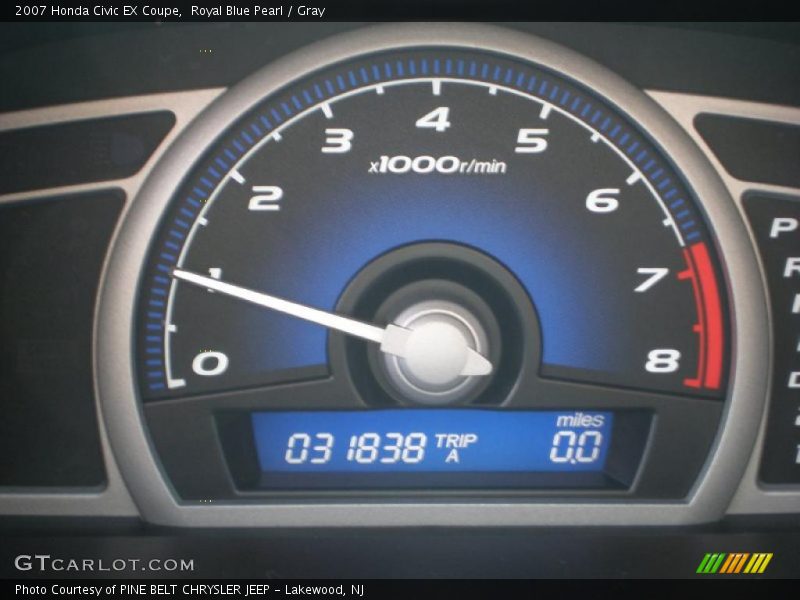 Royal Blue Pearl / Gray 2007 Honda Civic EX Coupe