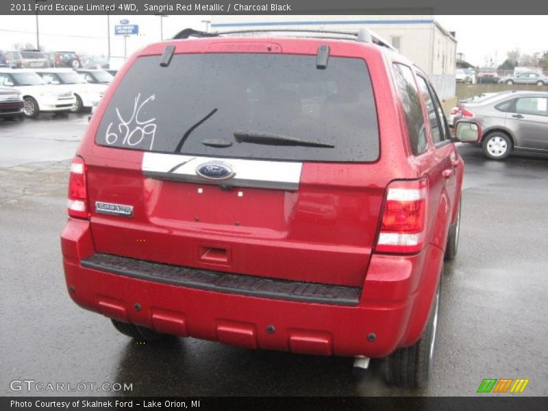 Sangria Red Metallic / Charcoal Black 2011 Ford Escape Limited 4WD