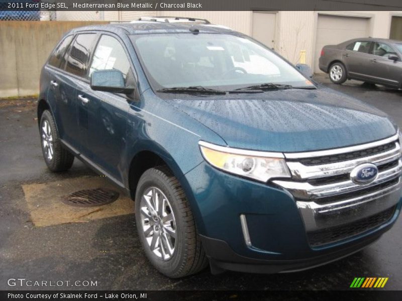 Mediterranean Blue Metallic / Charcoal Black 2011 Ford Edge SEL
