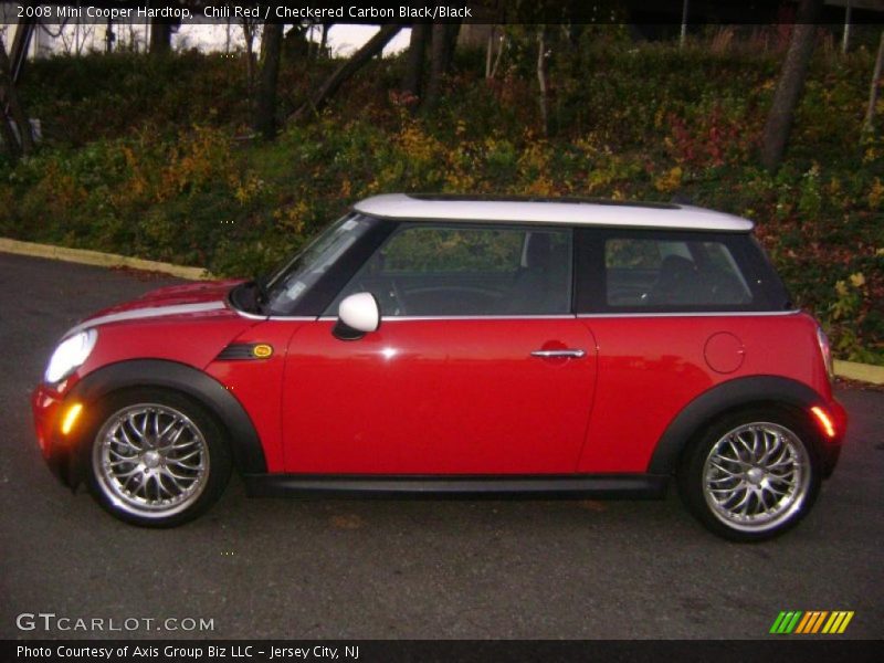 Chili Red / Checkered Carbon Black/Black 2008 Mini Cooper Hardtop