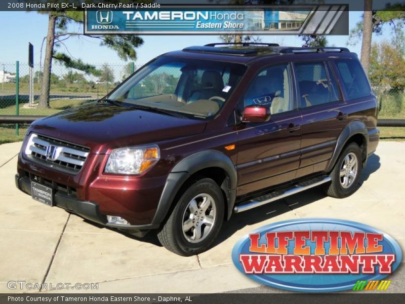 Dark Cherry Pearl / Saddle 2008 Honda Pilot EX-L