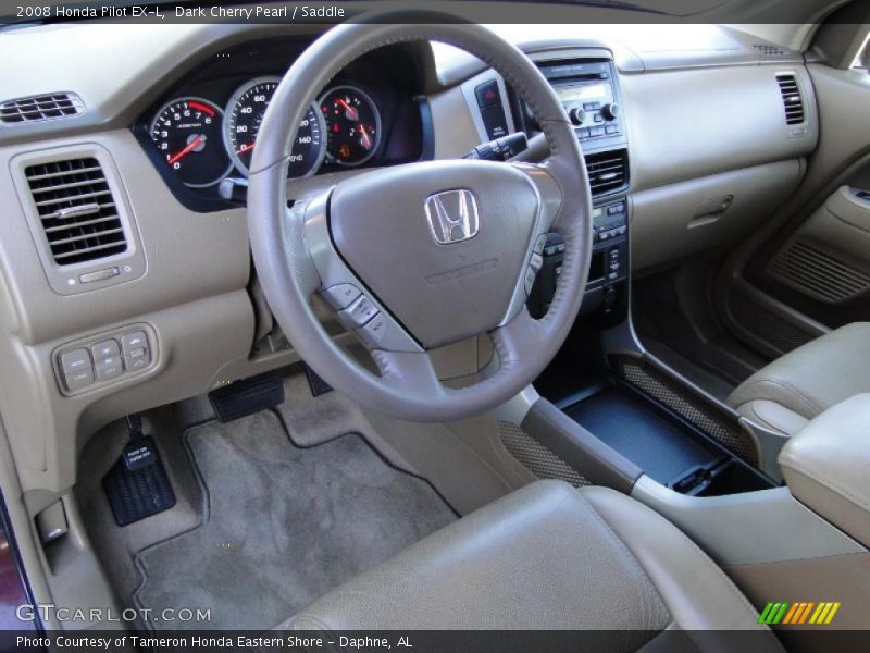 Dark Cherry Pearl / Saddle 2008 Honda Pilot EX-L